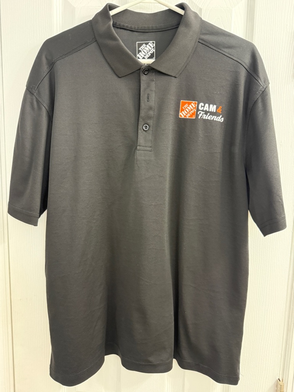 Home Depot CAM & Friends Men's Black Polo Shirt with Logo